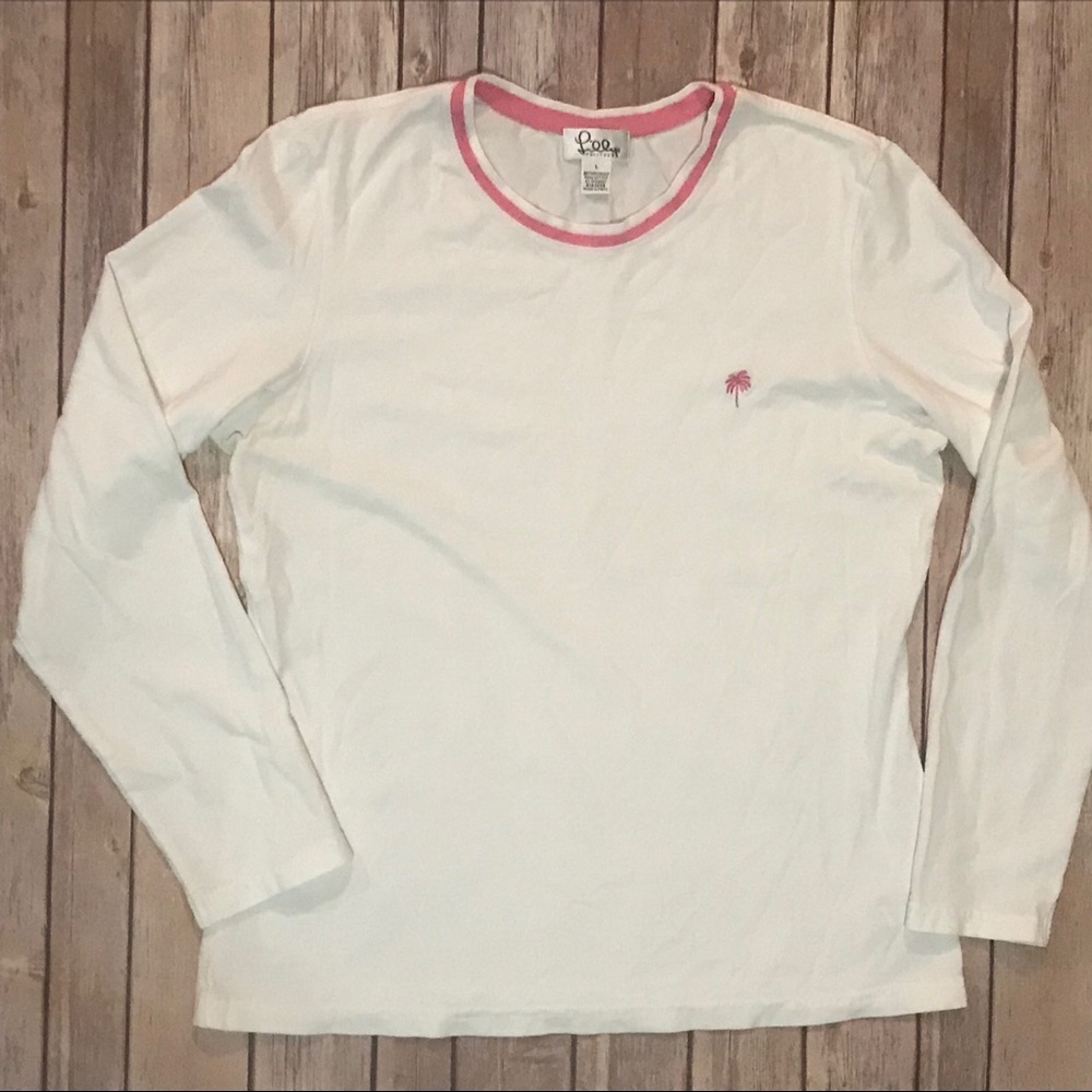 Lilly Pulitzer basic white long sleeve tee L